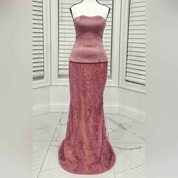 Tabja Dresses & Skirts - Elegant Pink Strapless Evening Gown